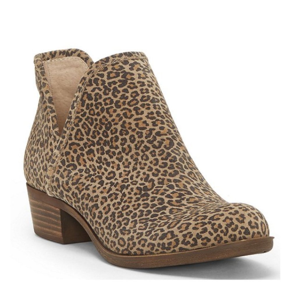 LUCKY BRAND BALEY LEOPARD ANKLE BOOTIES slightly worn
